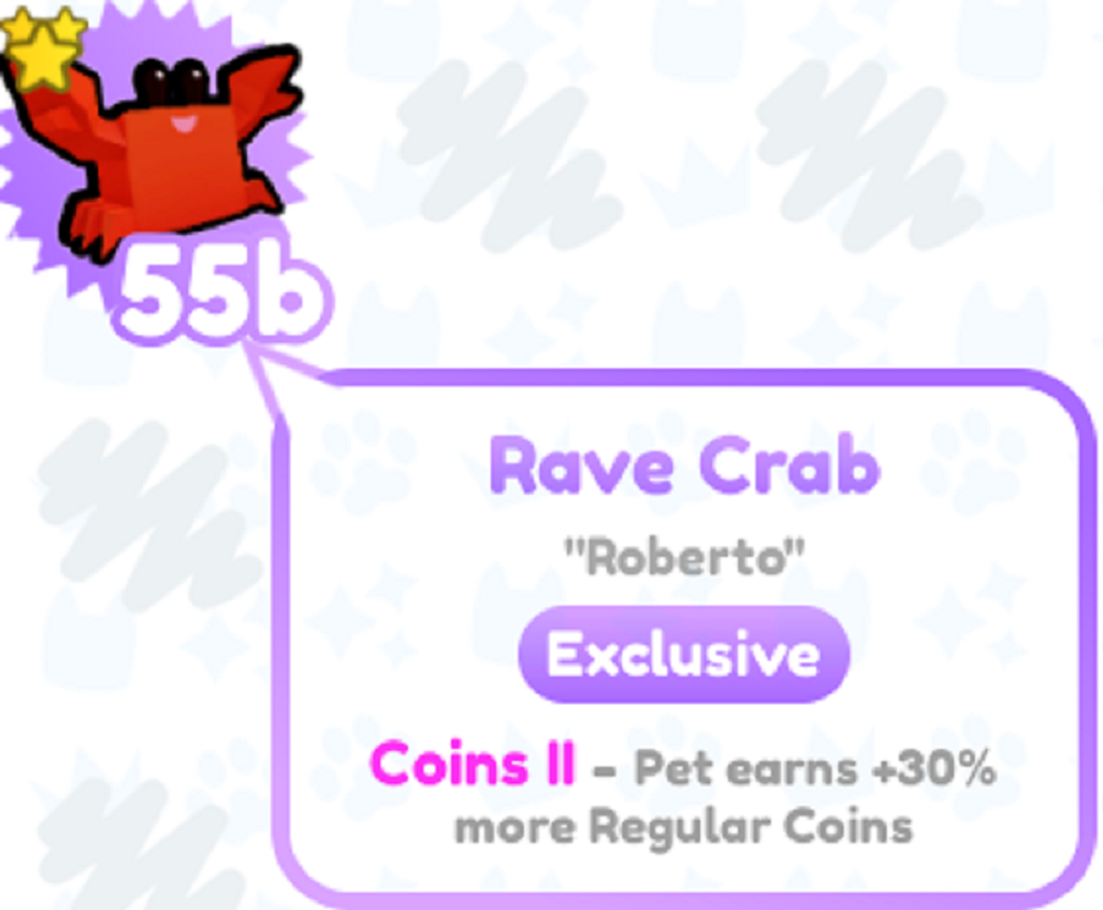 Pet Simulator X Rave Crab
