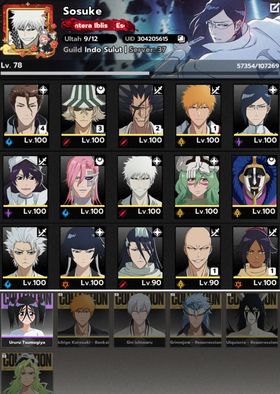 Nuverse Version✨B4W2 Aizen🔥B2 Kenpachi🔥B1 IchigoTYBW🔥Farmable Giok✨✨event challenge and more untouch✨Many teams🔥🔥Lv78, 11 SSR Limited with sign🔥ETC