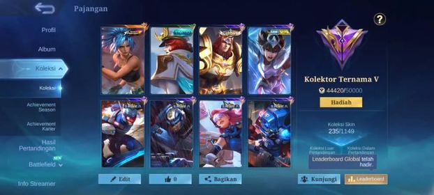 #MLBB1 Hero 133 Skin 235 | KOF Karina | LB Tigreal | Saint Badang | 1 Blazing | 4 SABER | 1 MeowKin | 8 Epic | 25 Spesial