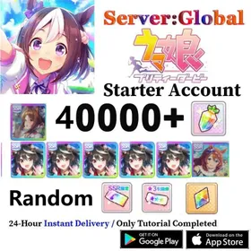 Instant [Global] 40k+ Gems|  Kitasan Black X 5+ Fine Motion+ Super Creek +Other 5-15 Random SSR| Fresh account Lv1