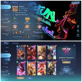 ⚡STUN CHOU⚡LUNARFEST LEOMORD⚡M7 GRANGER⚡M3 ROGER⚡COLECTOR NATALIA⚡KOF KARINA⚡P.ACE FANNY⚡SPONGEBOB CYCLOP⚡228 Skins | 132 Herroes | Max Emblem | Moonton log in | FULL ACCES ANDROID+IOS