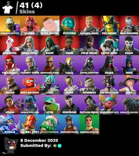 RENEGADE RAIDER📌OUTLAW MIDAS✅JOSS THE NIGHT ROSE📌CASSIDY QUINN✅EMMA FROST📌CAPTAIN JONES✅OSCAR💜41 SKINS💜PSN XBOX NINTENDO PC💜EMAIL💜550-vBUCKS