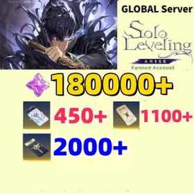 Global server|180000+ Essence Stones +18 SSR Hunter|+|40 SSR weapons |Custom Draw Ticket：1900+| + Rate Up Draw Ticket：430+ | +|1100+ Weapon Custom Draw Ticket||IOS/Android/PC|Fast and secure delivery|Solo Leveling: Arise