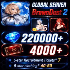 [GLOBAL]220000+ Diamonds +Beachside Angel Teresse（+5）+Hedonist Liberta| Single draw coupon:4000+|5-star Recruitment Tickets *7|Five-star coupons*3-5 + random 40-60 five-star clothing+ 80-160 UR weapons|[Fast delivery]BrownDust 2 Account BDust 2