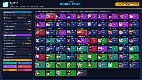 GEMS SPENT 6577 💙 33k TROPHY 💙 73 SKINS 💙 FURIOUS FANG 💙 NINJA ASH 💙 GODZILLA BUZZ 💙 RED GODZILLA BUZZ 💙 LIGHT MECHA BO 💙 FROST QUEEN AMBER 💙 SQUAD BUSTER SHELLY 💙 MOLDY MIKE 💙 DARK ANGEL COLT 💙 CLASSIC DYNAMIKE 💙 DYNASTY MIKE 💙 75 BRAWLERS 💙 6 MAX