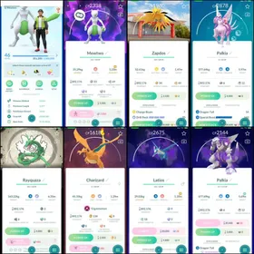 LVL 46👑3 Shiny Legend (Mewtwo/Zapdos)👑 Palkia SR✨Special Bg Rayquaza✨G-Max Charizard✨62 Legendary✨8 Shiny✨20 Location Bg