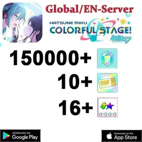 J【GLOBAL】 150000+ Gems]+Random 16 four-star +3 star character roll× 10/ Project Sekai Colorful Stage ft. Hatsune Miku PJSekai]/Android/iOS interworking