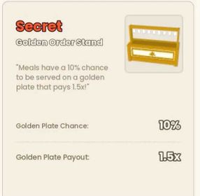 Golden order stand | Run a Restaurant Roblox Item
