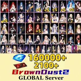 [GLOBAL]160000 Diamonds+Miracle Rose Liberta+Noble Flame Ikaruga+Esteemed Adventurer Eris +Respected Master Roxy+Your Very Own Cat Eris +Emerging Desire Roxy+Daydream Bunny-Murphyia（+5）+  Summer Vacation Dalvi （+5)+Stray Cats Rou(+5)+Dream Bride Eclipse(+5)+Frozen Queen Wilhelmina(+5)+Beachside Angel Teresse（+5）+Celebrity Bunny Loen +Bittersweet Bunny Darian+Nightmare Bunny Eclipse  +Masquerade Bunny Celia+Pool Party Justia  +Pool Party Scheherazade +Supreme God Archbishop Sword Maiden+Daughter of Starwind High Elf Archer+Earth Mother Believer Priestess+Orcbolg Goblin Slayer+Goblin Slayer Dagger+Hedonist Liberta+Dark Saintess Liberta（+5）+Medical Club Teresse+Pure White Blessing Refithea+Red Hat Rou+Shrine Maiden Granadair+Starlight Guardian Tyr+Innocent Bunny Tyr+New Hire Nebris+Water Park Queen Wilhelmina+Young Lady Blade+Bikini Agent Sylvia+Neon Savior Angelica+Onsen Practitioner Ventana+Queen of Gluttis Granadair+B-Rank Idol Helena+Reclaimed Destiny Sacred Justia+Retired Legend Olivier+Lord of the Cosmos Ren Yamashiro+Savage Warrior Aquila+Ame-no-Mitori Tenka Izumo| Single draw coupon:2100 |5★ Recruitment Ticket*3 +|5★ Draw Ticket*10|random 60-100 five-star clothing+ 60-100 UR weapons|Selective Tickets: 70–100 Tears of Goddess: 30–35|3100 pulls|[Fast delivery] BrownDust 2 Account BDust 2