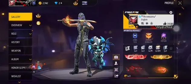 EP334|Lv59|65Char|6YearsOld|5Set|179Costume|148Weapon(1Evo+20Mythic)|20Emote|43Backpack|32Vehicle|CobraFist