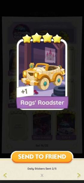Monopoly GO 4 Star - [Set16-4 Rags' Roadster]