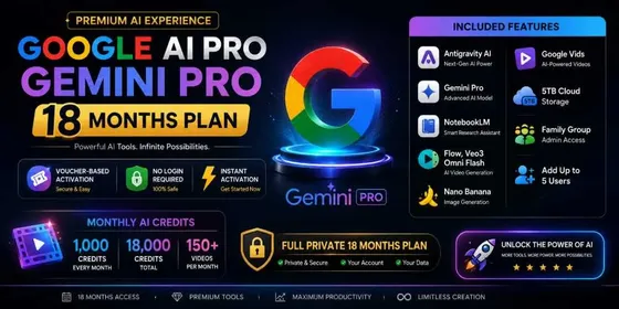 Google AI Pro / Gemini Pro — 18 Months | Premium AI Plan