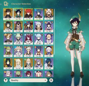 NA AR57 | 5 stars*14 | Venti+Xiao+Arataki Itto+Cyno+Zhongli+Diluc(C1)+Jean(C1)+Keqing+Mona+Qiqi+Tighnari+Skyward Spine+Skyward Pride+Aqua Simulacra lots of 4* characters and weapons Female endgame account | 40 characters