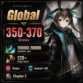 Global | 120+ origin stone, 190000-200000 synthetic jade, Single number 350-370 draws, Exusiai the New Covenant, Hoshiguma the Breacher, Texas the Omertosa, Togawa Sakiko, Wiš'adel