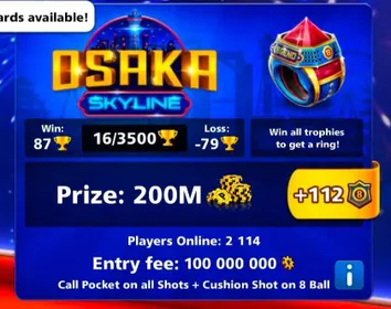 (( ✅Cheapest Here 💯%Fair Play Ring✅ )) 💯%Fair Play 1 Billion Coins✅ OSAKA SKYLINE TROPHY COMPLETE✅ + Osaka Skyline Ring ( 200m Table Ring) ✅ - in your account✅