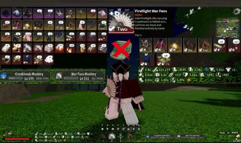 Slayers 2 Demon Firstlight War Fans Tier1+(8) Douma(Mythic) Cryokinesis Unlocked  All Skill (have Skill B) Lv.198Full ID /Project Slayer 2  ✔️Automatic delivery ✔️Not verified gmail ✔️Unverified