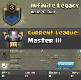 Level 3 clan || master 3 || no war played || name - Infinite Legacy