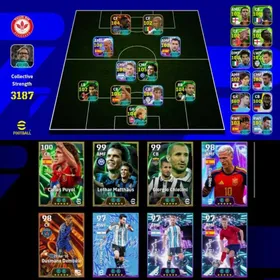3187x Strength✅️21x D.BOOSTER✅️BigTime Dembele! Olmo-105! L.Matthaus-105! C.Puyol-106! Chiellini-104! Scholes-104|Fully balance|Konami Only