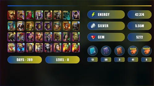 ⚡ Cinda Forgeheart + Androc the Glorious + Skeletor | 14 Legendary • 55 Champs • 💎 5272 Gems