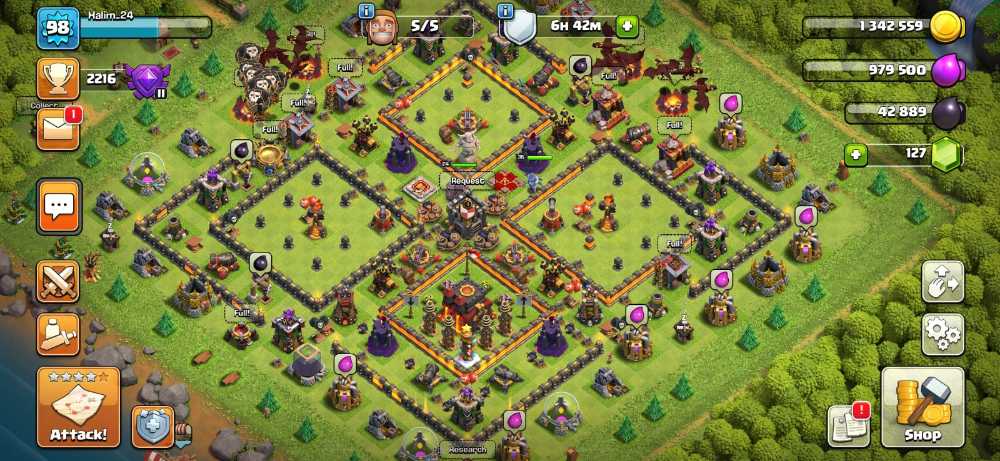 RAstore1601 || Town Hall 10 || Xp 98 || BK = 24 || AQ = 35 || Login Supercell ID Gmail New || For Android and IOS