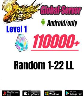 Global//[Android/ only] 110000+ Chrono Crystal】+Random SP30-60 Random 0-12LF|Bandai ID | Level 1 initial account | DragonBall Legends