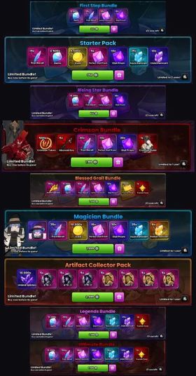 Anime Origins Update 2.0 All Bundles In Game Ultimate Bundle And Legends Bundle And Artifact Collector Pack And Magician Bundle And Blessed Grail Bundle And Crimson Bundle And Rising Star Bundle And Starter Pack And First Step Bundle Cost 22K RBX (INSTANT DELIVERY) ( Trait )
