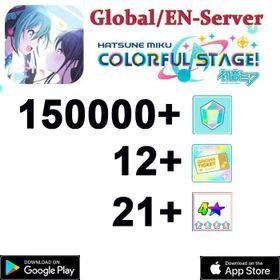 C【GLOBAL】 150000+ Gems]+21~25 Randomfour-star +3 star character roll× 12/ Project Sekai Colorful Stage ft. Hatsune Miku PJSekai]/Android/iOS interworking