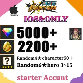 DCL2👉Global ⚡[IOS/Only]⚡[5000+RD][2200+GF] 4★ FILM RED Shanks 】+60 Random  4-5 Star Characters+6 star hero 3-15。[initial account][Instant Shipping]