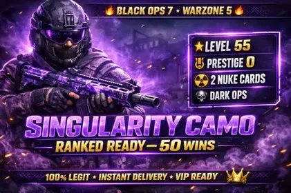 ⭐️30+ SINGULARITY⭐️✅[ BO7/ WZ ] Prestige 1 / Level 55 HANDMADE ✅💥480+ TOTAL CAMOS💥💧17 OPERATORS💧♨️FULL ACCESS ♨️Singularity❄️XBOX /PS/PC❄️STACKED