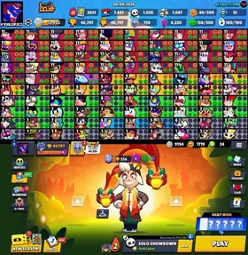 💥 Trophy 46K 💥 Brawler 100/100 💥 Max Brawler 43💥Hyper36 💥 Total Skins 255 💥Rare Profile icones 💥 Old Collection
