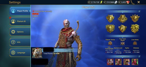 [7 Mythical Champions][24.45M] Lady Mikage,Androc x2,Fjorad,Frolni,Embrys(5*),Karnage + 216 LEGENDARY (Marius(5*),Siphi(5*)+Rotos x2,Gaspard,Arb 413,Leo(6*),Leonardo,Warlord,Nekhret,Harima(5*),Fabian(5*),Gnut,Wixwell,Elva...) + 1k UNM + 1k NM HYDRA