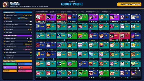 GEMS SPENT 6723 💙 30k TROPHY 💙 87 SKINS 💙 GODZILLA BUZZ 💙 ROBO MIKE 💙 SURGE LIGHTYEAR 💙 SHELLY DANCER 💙 SHELLY DANCER IRIS 💙 SHELLY DANCER DAHLIA 💙 SUPER RANGER BROCK BLACK 💙 GUARD RICO 💙 CLASSIC DYNAMIKE 💙 SERENADE POCO 💙 KITBOXER 💙 70 BRAWLERS 💙 4 MAX