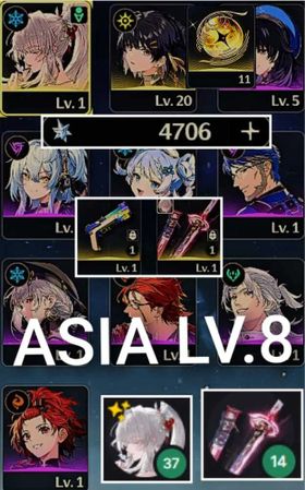 ASIA LV.8 HIYUKI + WEAPON, PHASIC + 4.700 ASTRITE