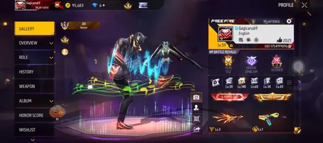 EP328|Lv59|6YearsOld|65Char|217Weapon(2Evo+30Mythic)|201Costume|50Vehicle|24Emote|53Backpack