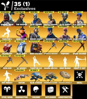 Fortnite: 111 SKINS  Save The World Founder's Super Deluxe Edition | Double Helix | The Reaper | Blue Squire ✅ All Platforms ✉️ Full Access (Mail Changeable)
