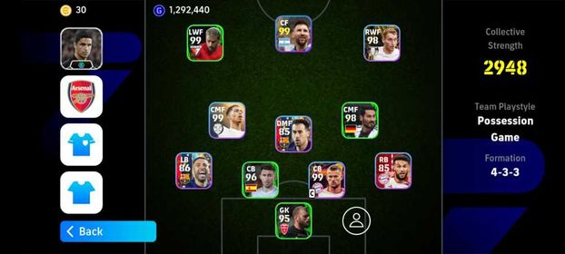 EFootball24 [Android/IOS] Player 147, 2948 Strength | Messi 96, De Ligt 96, Saka 96 | 9,900 Points | Login Konami #5