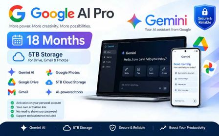 Google AI Pro 18 Months | Activation Link | Gemini Pro | Family Manager
