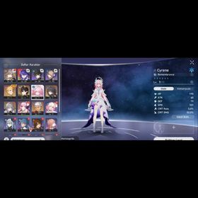 ASIA | Female | Starter TL 10 | Acheron E1 + Cyrene + Ruan Mei + Fuxuan + Archer + Gilgamesh + Dan Heng Permansor Terrae + Bronya | Golden Companion Spirit 2 | #R33