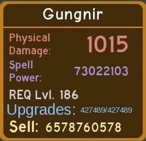 Gungnir 7.0+ UP [ Dungeon Quest Reborn]