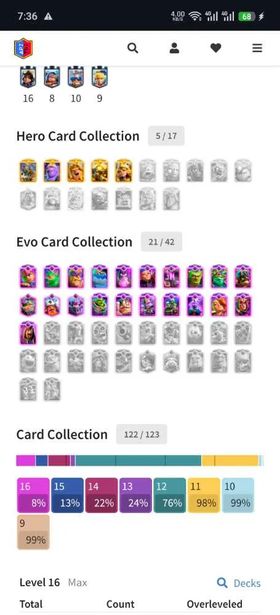 21 Evolution 🌟 10 Max card ♦️ Free Name 📛 13.5k trophies