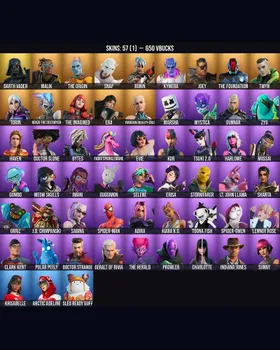 57 Skins Kor ⭐️ Torin ⭐️ Erisa ⭐️ The Foundation ⭐️ Doctor Slone ⭐️ Darth Vader ⭐️ Spider-Gwen ⭐️ Sunny ⭐️ Toona Fish ⭐️ Guggimon ⭐️ Charlotte ⭐️ Spider-Man ⭐️ Sentinel ⭐️ Kymera ⭐️ Evie ⭐️ Zyg ⭐️ Malik ⭐️ The Origin ⭐️ Snap ⭐️ Ronin ⭐️ Jo m246414827