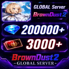 [GLOBAL]200000+ Diamonds | Single draw coupon:3000 |5-star Recruitment Tickets *3|Five-star coupons*3-5 + random 50-80 five-star clothing+ 100-160 UR weapons|[Fast delivery]BrownDust 2 Account BDust 2