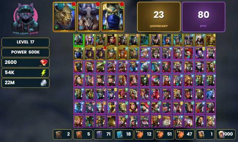 Kymar,Prysma,Tatura!23 Legendary, 80 Epic Champion! 54K Energy, 22M Silver, 2600 Gems! Changeable Mail, No Ban, No Link