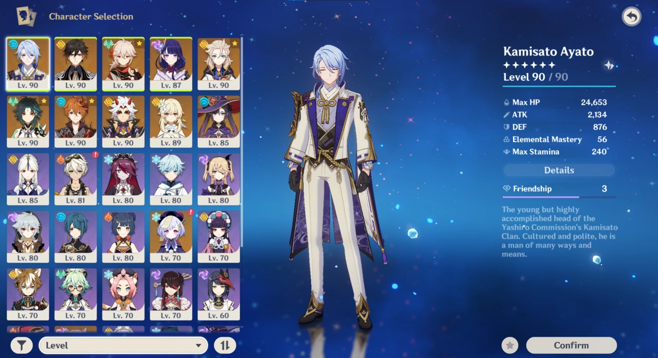 ASIA AR58 5 Stars 17 Xiao C2 Zhongli Tartaglia Albedo Kazuha C1 
