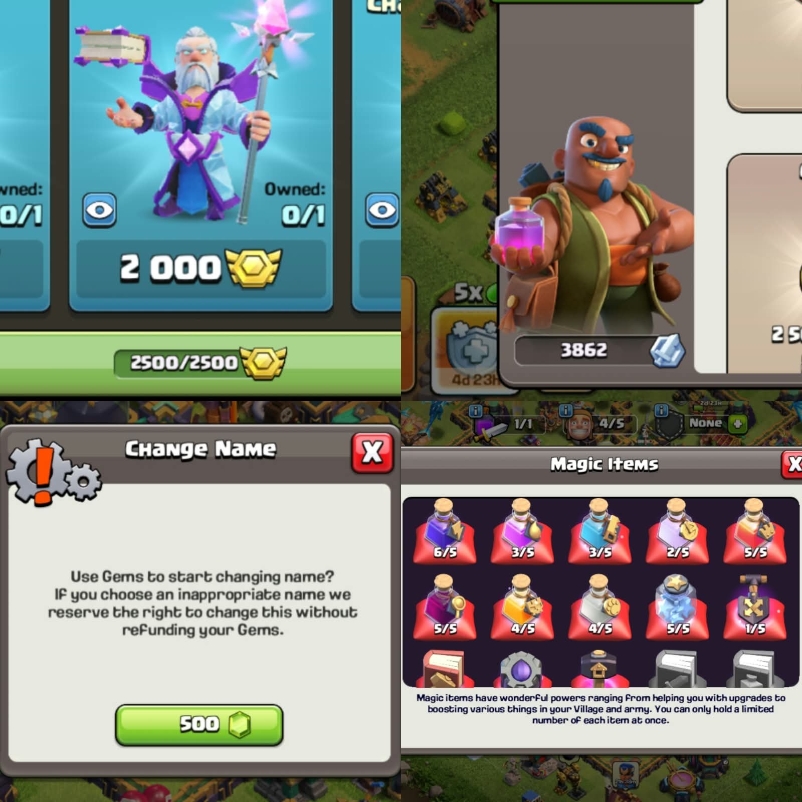 COC386 TH14 MAX ACCOUNT 2500 CWL MEDALS 5294 GEMS 3862 RAID MEDALS