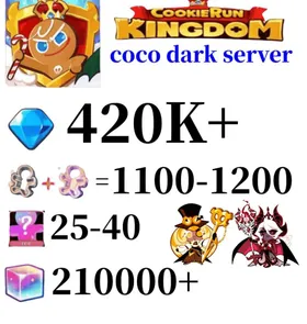 coco dark server|420K Crystals | 1100～1300 Cookie Cutters | random 30-40 Epic Cookies+Timekeeper Cookie+Dark Enchantress Cookie+210000 Rainbow Cube++10000K gold coins|Beast's Heritage Selection Chest is not used|Ancient Cookie Selection Chest|Beast's Heritage Selection Chest is not used|Ancient Cookie Selection Chest|Legendary Cookie Selection Chest | Plot progress 1-3] iOS/Android Cookie Run: Kingdom