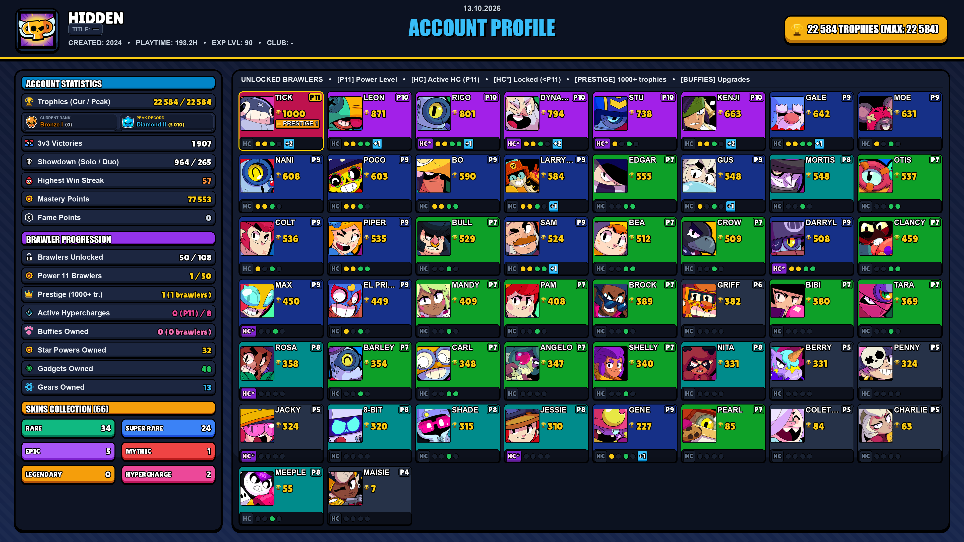 GEMS SPENT 4824 23k TROPHY 66 SKINS SOVEREIGN RICO SOVEREIGN BLING RICO ...