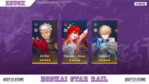 ASIA | TL 4 | Female | Himeko Nova E1 + Archer E1 + Gepard | Golden Companion x2 | All Unset | Fast Delivery