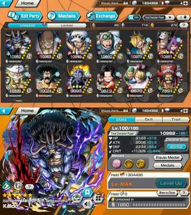LVL 24 - HB 6 - 5 EX META 3 MAX - KAIDO V1 MAX - NUSJURO MAX - TRAFALGAR LAW MAX - EDWARD NEWGATE - ROGER - SUPPORT 155 - BR1222