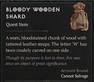 Season Softcore | x1 Bloody Wooden Shard | Strange Key | The Forlorn Hovel